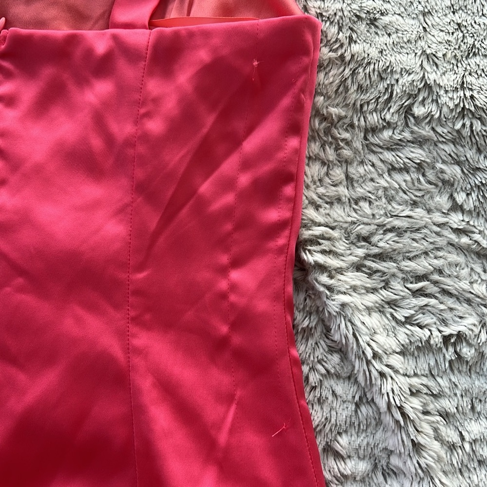 AQUA|Barbie Pink|Square neck|Bodycon|mini dress|Satin|Sleeveless|Party|Spring|S - Picture 5 of 8